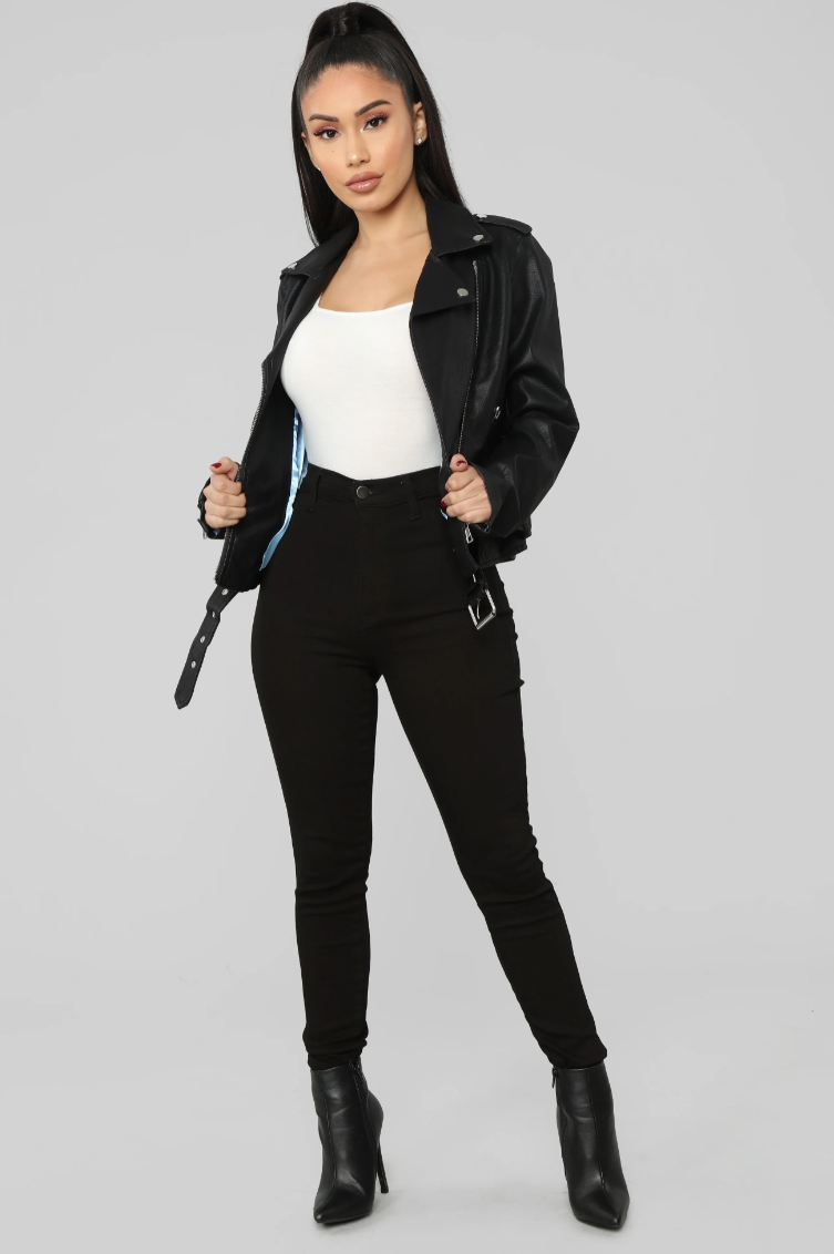 Araxie Vegan Leather Jacket - Black