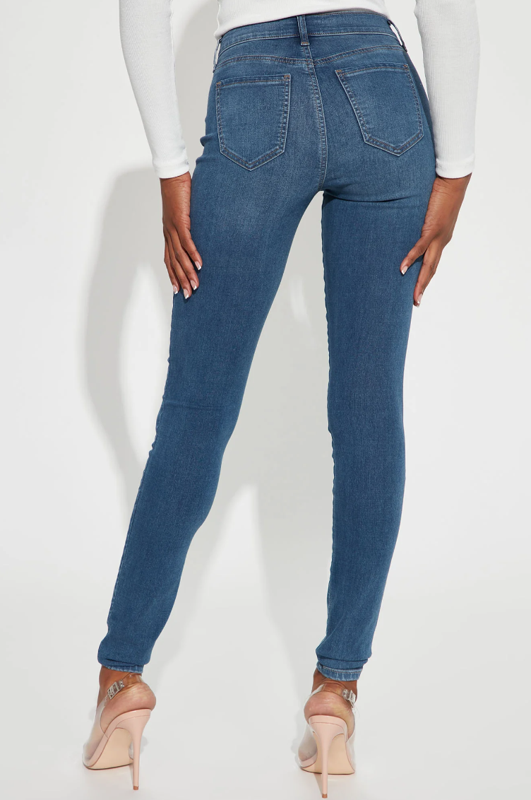 Tall Flex Game Strong Mid Rise Skinny Jeans - Medium Blue Wash